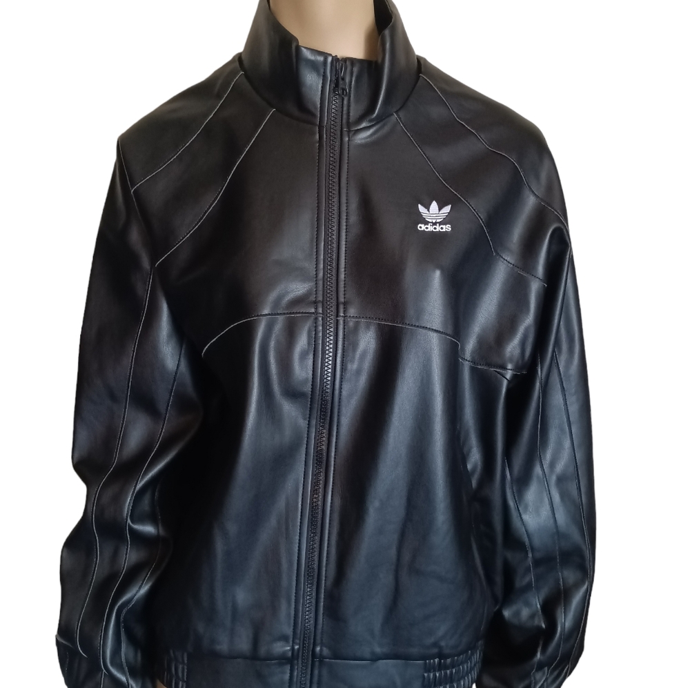 Adidas faux leather jacket